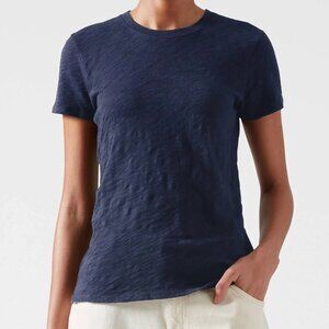ATM Slub Jersey Schoolboy Crew Neck Tee Shirt Navy Blue Size Large Short Sleeve